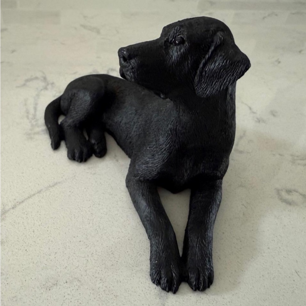 1988 SIGNED CASTAGNA ITALY BLACK LABRADOR RETRIEVER DOG FIGURINE ORIG STICKER - Picture 2 of 6
